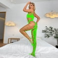 thumbnail image 3 of Gibobby Conjunto de lencería de encaje Lencería sexy para mujer Ropa de dormir Ropa de dormir Medias de cuerpo Body de red Sheer Lencería(Verde Talla única), 3 of 5