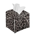 thumbnail image 6 of ZUXONGSY Leopard Print Square Tissue Box Covers PU Leather Tissue Cube Box Cover Modern Decorative Tissue Box Organizer Easy to Clean Tissue Box for Car Home Bathroom, 6 of 7