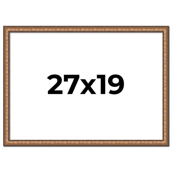 27x19 Frame Gold Real Wood Picture Frame Width 1.25 inches | Interior Frame Depth 0.5 inches |