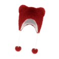 thumbnail image 1 of Gorro de con orejas de oso, gorro con protección para los oídos, suave y cálido, para ciclismo y escalada al aire libre Rojo, 1 of 8