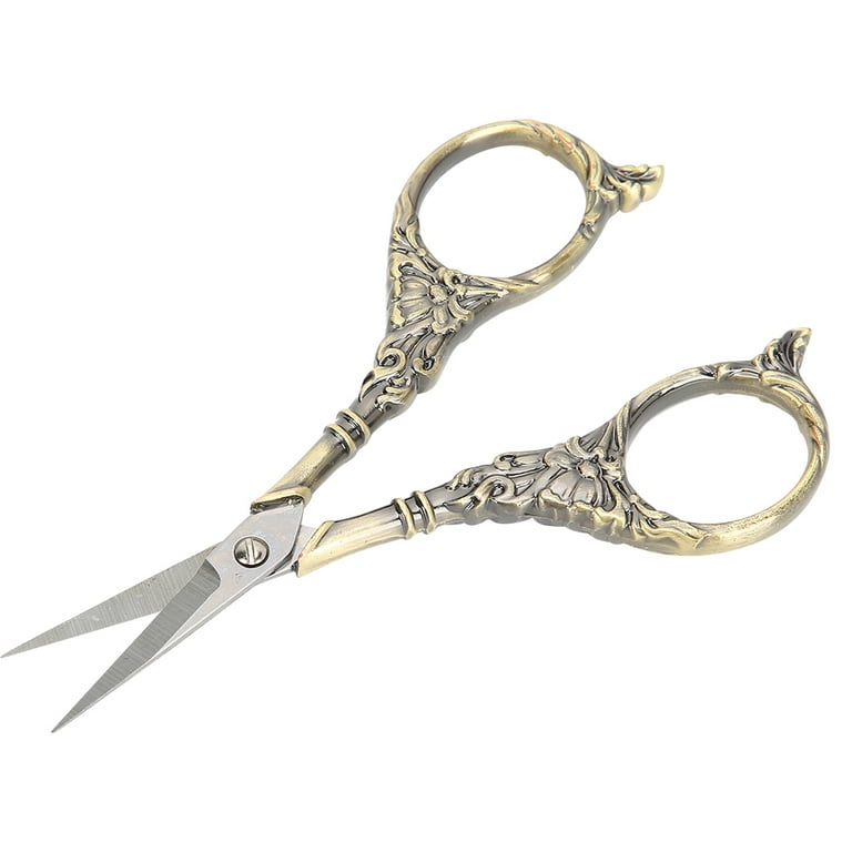 4 Multi Purpose Eye brow Fancy Small Embroidery Sewing Scissors Gold  Plated