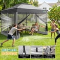 thumbnail image 5 of SANOPY 10 x 10 ft Pop up Gazebo with Ventilated Double Roof and Mosquito Net, Outdoor Patio Shelter Canopy for Patios, Backyard, Garden and Beach, Gray, 5 of 9