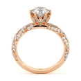 thumbnail image 3 of Classic Twisted Natural Diamonds Engagement Ring Moissanite Center Stone Floral Crown Ring, 3 of 4