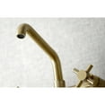 thumbnail image 4 of Kingston Brass KS423SB Concord Two-Handle Wall-Mount Kitchen Faucet, Brushed Brass, 4 of 5
