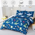 thumbnail image 4 of URBONUR 3 Pieces Ocean Full Bedding Set for Boys Teens Girls Dolphins Fish Starlife Comforter Sets Sealife Reversibl Bed Sets, 4 of 8