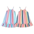 thumbnail image 1 of Robe Sans Manches pour Filles Tout-Petits Fête de Vacances Robe Rayée Danse Fête Princesse 2 Pcs, 1 of 7