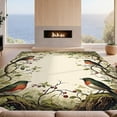 thumbnail image 2 of Design&I 5'x7' Ultra Soft Area Rug, Moody Botanical Bird Border Vintage Foliage Whimsical Scroll None Fluffy Washable Non Shedding for Bedroom Living Room Home Office, 2 of 7