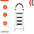thumbnail image 2 of Escalera Tijera Plegable 4 Peldaños Multifuncional Tubular Lumax ZGS-718-4 Blanco, 2 of 6
