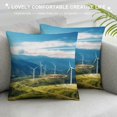 thumbnail image 3 of Patifu Mountain Wind Turbines Blue Sky Graphic Decorative Throw Pillow Cover for Home Couch Living Room Bed Sofa - Short Plush Pillowcase Home Furnishing 18x18in, 3 of 5