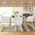 thumbnail image 4 of Gymax Ensemble de Table à Manger Table en Verre Moderne et 4 Chaises en Plastique Moulées, 4 of 10