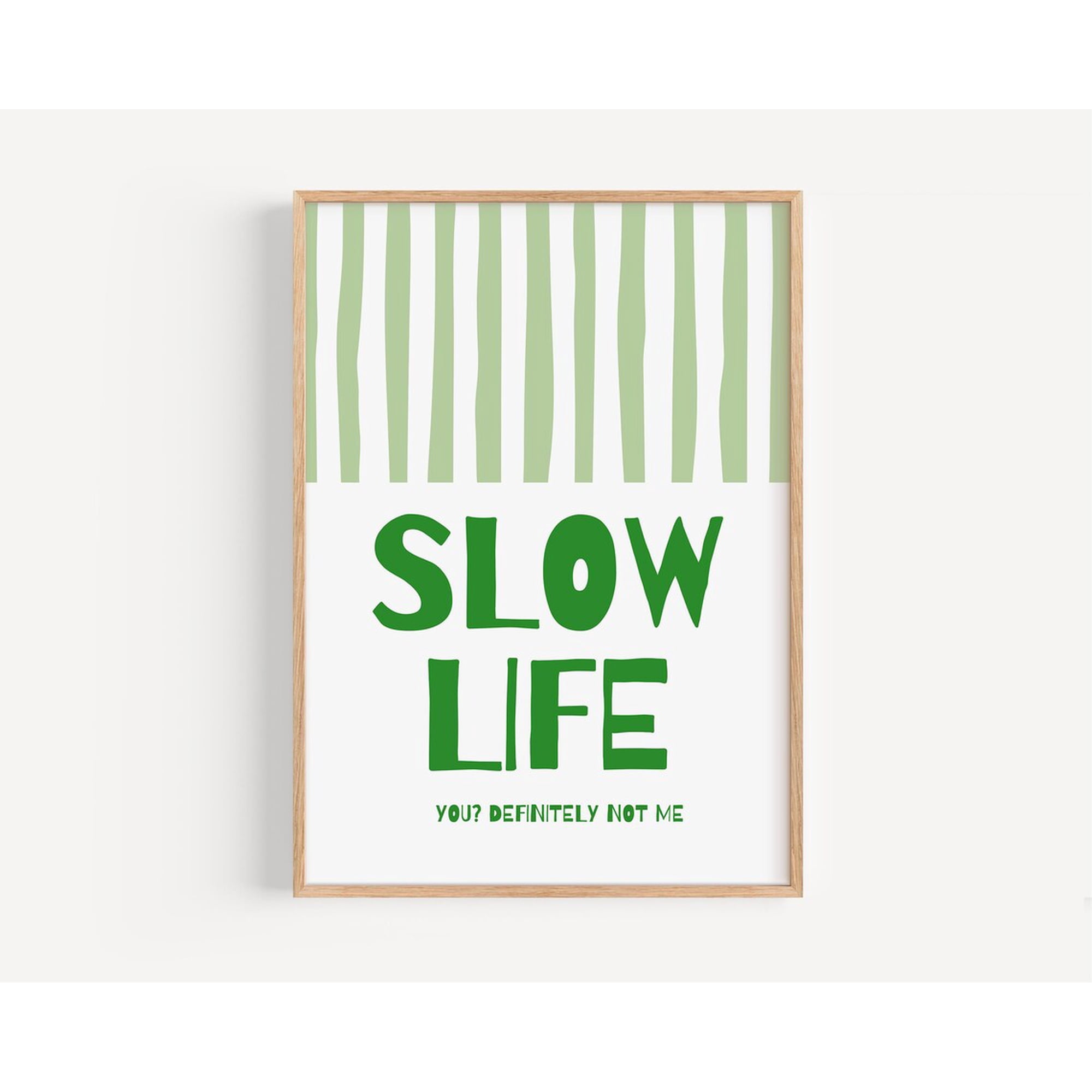 Slow Life Wall Art Print Minimalist Typography And Calm Modern Home Decor