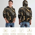 thumbnail image 5 of Marble Pattern Black Gold Regular Fit Hoodie, Sporty Pullover Hooded Sweatshirt for Men Women L, 5 of 6