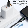 thumbnail image 2 of HAHDAXIA 6.6FT USB C to USB C Cable Fast Charge 5A PD 100W USB C Cable with LED Display, Type C to Type C Fast Charging Cable 480Mbps Data Nylon Braided USB C Charge Cable for Samsung Galaxy, 2 of 6