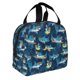 thumbnail image 2 of Fotbe Cartoon Surfer Sharks Bolsa Térmica con Estampado y Forro de Aluminio Grueso Bolsa de Almuerzo con Bolsillo Frontal para Hombres y Mujeres, Ideal para Trabajo, Escuela, 2 of 8