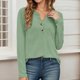 thumbnail image 1 of MHFRRA Camisa de Manga Larga con Cuello En V y Botones para Mujer, Blusa Informal para Otoño e Invierno, Cómoda, de Tela Suave, Elegante, para Uso Diario. Verde Claro, 1 of 7