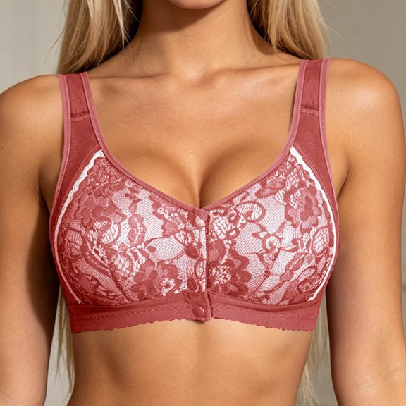 Nursing Bras Tank Snap Button Lace Wireless Bra Soft Breathable Wide Strap Postpartum Recovery Bralette for Breastfeeding Seniors All Season Daily Wear