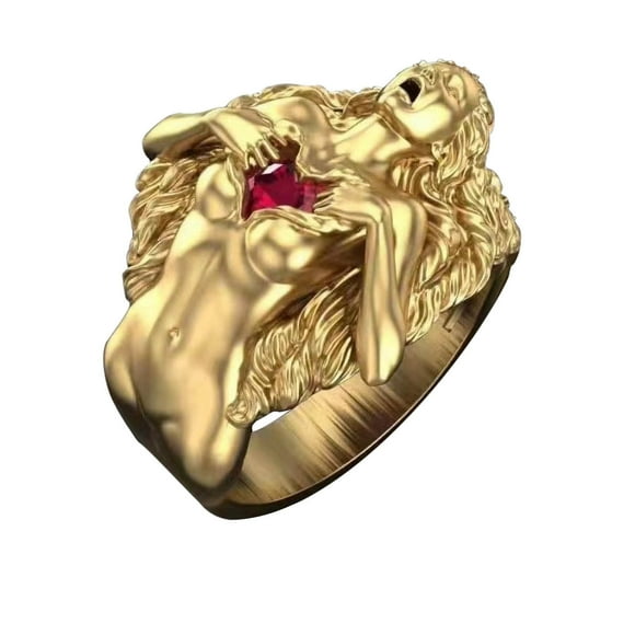 Anillos para mujer, regalos para mujer, regalo de San Valentín, anillos para pareja para hombre y mujer, serie exagerada, anillo de aleación.