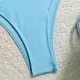 thumbnail image 5 of Linfrsh Two Piece High Waisted Bikini Set for Women 2025 Spaghetti Straps Swim Top with Reversible Bottom Bathing Suit for Women Tummy Control Blue,M, 5 of 7