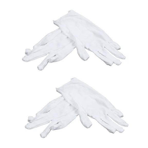 2X White Cotton Gloves Anti-Static Gloves Protective Gloves for Housework Workers
