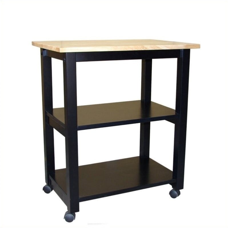 International Concepts Microwave Cart In Black Natural