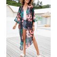 thumbnail image 3 of Swimsuit Coverup for Women Kimino Cardigan Bathing Suit Cover Ups Flamingo Print Beach Coverup Alsol Lamesa, 3 of 6