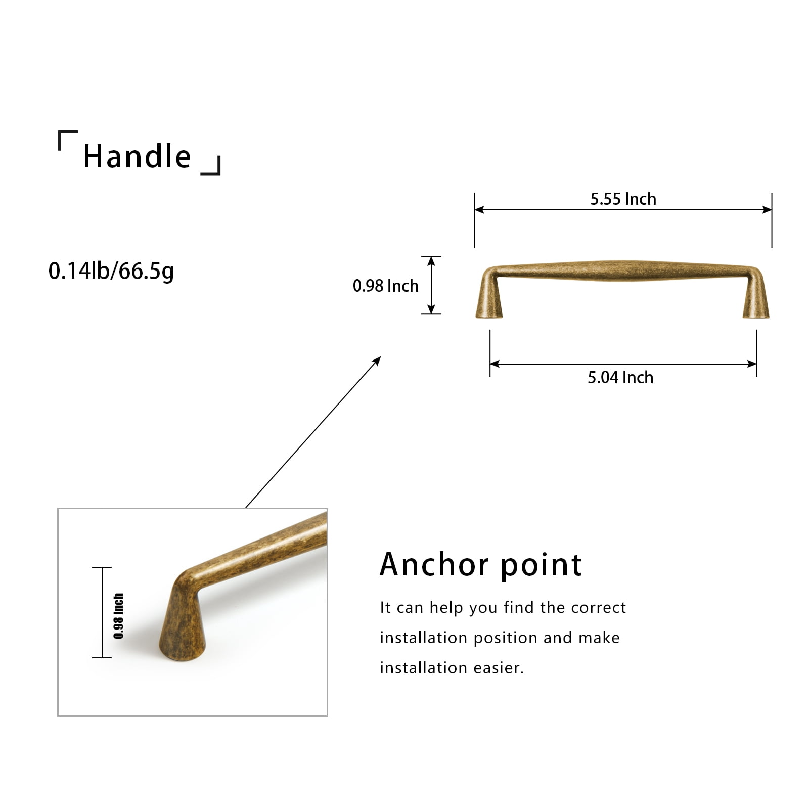 Goo-Ki, 5.03" Antique Brass Zinc Alloy Cabinet Handles Vintage Retro Pulls with Screws 6 Pack
