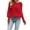 AW1-Red, variant on GBSYEWXS Sweaters For Women Beige Boat Neck Long Sleeve Solid Color Hollow-Out Pullover Sweater