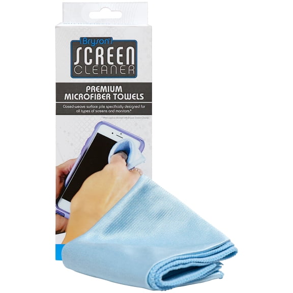 Bryson Screen Cleaner Non-Loop Microfiber Towel for LED, LCD, OLED, Smart TV, 3-Pack
