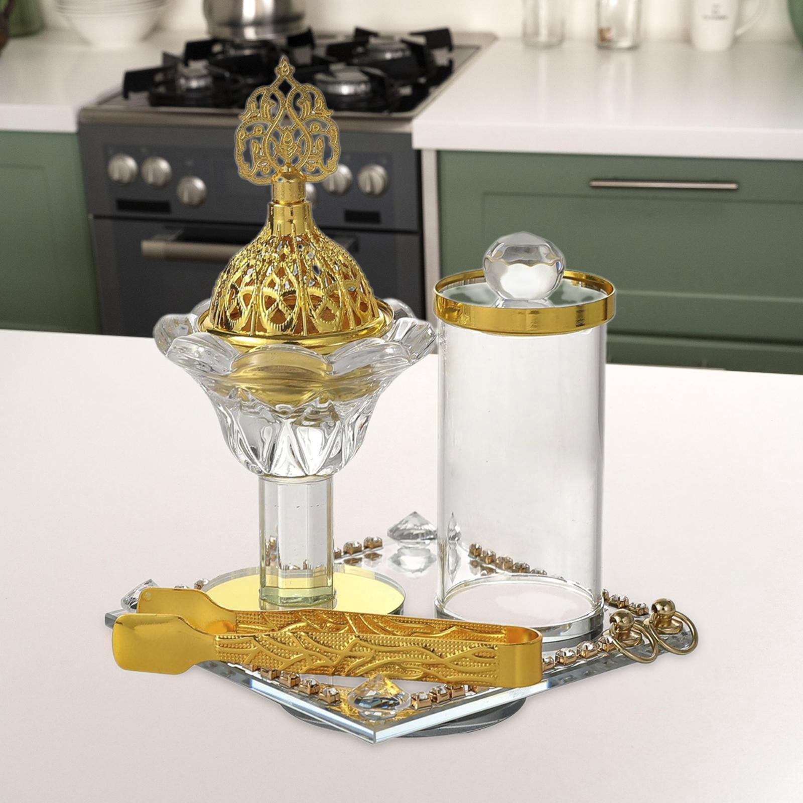 CarpNettore Arabian Incense Burner Gold Incense Holder Decorative Home Decor with Clip Party