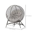 thumbnail image 3 of Outsunny Egg Chair, Patio Lounge Chair with Large Seat Cushion, 3 of 10