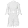 thumbnail image 6 of Babysbule Womens Sets Fashion Women Summer Lace Round-Neck 1/2 Sleeve Solid Top+Pant Set, 6 of 9