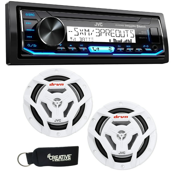 JVC KDX35MBS Marine Radio with 6.5 Inch JVC CSDR6201MW White Marine