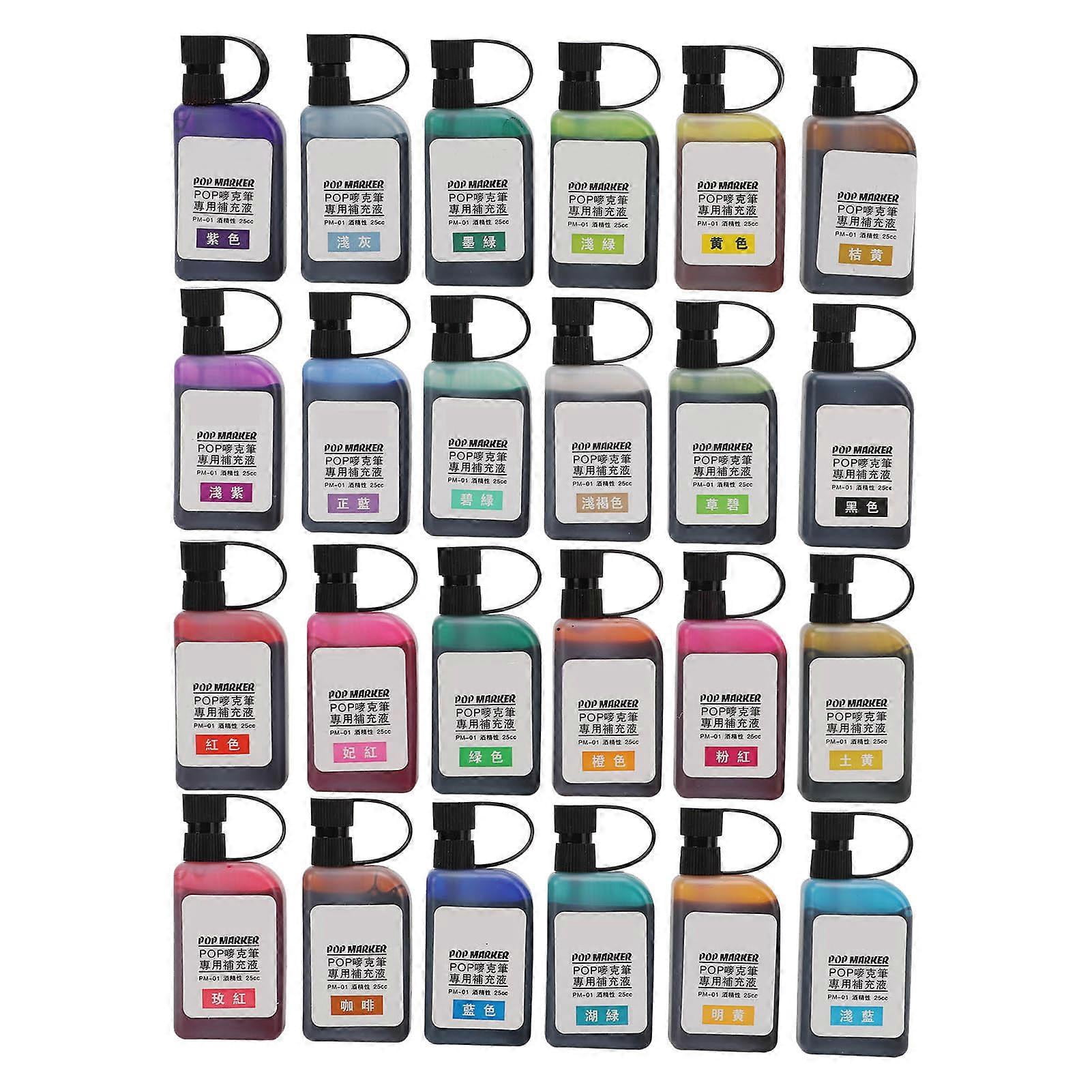 24pcs Refill Inks Colorful Waterproof Marker Replacement Inks Set with ...