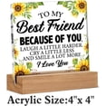 thumbnail image 2 of Friendship Gift for Women - Gifts for Women Friends - Bestie Gift Ideas - Meaningful to My Best Friend Sunflowers Clear Desk Decorative Sign Home Decor Acrylic Sign, 2 of 7