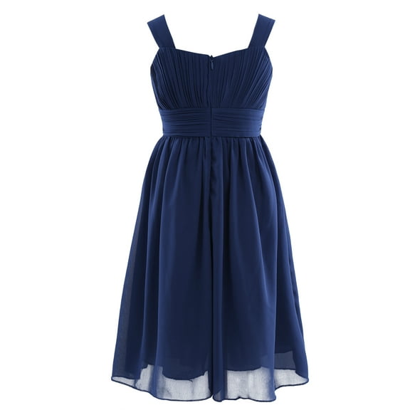 Alvivi Kids Girls Chiffon Sleeveless Pleated Wedding Party Dress Birthday Ball Gown 4-16