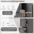 thumbnail image 5 of 24" Durable Compact Freestanding Cabinet, Bathroom Storage Unit with Soft Close Door, Modern Small Bathroom Vanity with Storage for Bathroom, Gray, 5 of 9