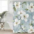 thumbnail image 2 of Small Stall Shower Curtain 36x72 Inch Narrow Half Size Gardenia Flowers Bath Curtains Bathroom Decor Summer Botanical Plants Watercolor Waterproof Fabric Shower Curtain Set with Hooks 36 Inch, 2 of 6