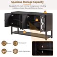 thumbnail image 4 of TUANLUO Mirrored Accent Cabinet, Buffet Cabinet with 4 Doors, Mirrored Sideboard Buffet with Adjustable Shelves, Heavy Duty Wood Storage Cabinet for Kitchen Dining Room Living Room, Black, 4 of 10