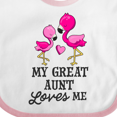 thumbnail image 4 of Inktastic My Great Aunt Loves Me with Two Flamingos Boys or Girls Baby Bib, 4 of 4