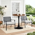 thumbnail image 2 of S-HOME Walnut Wood Round Table With Modern Tulip Steel Base 24 Inch Dining Table For Home Use, 2 of 9
