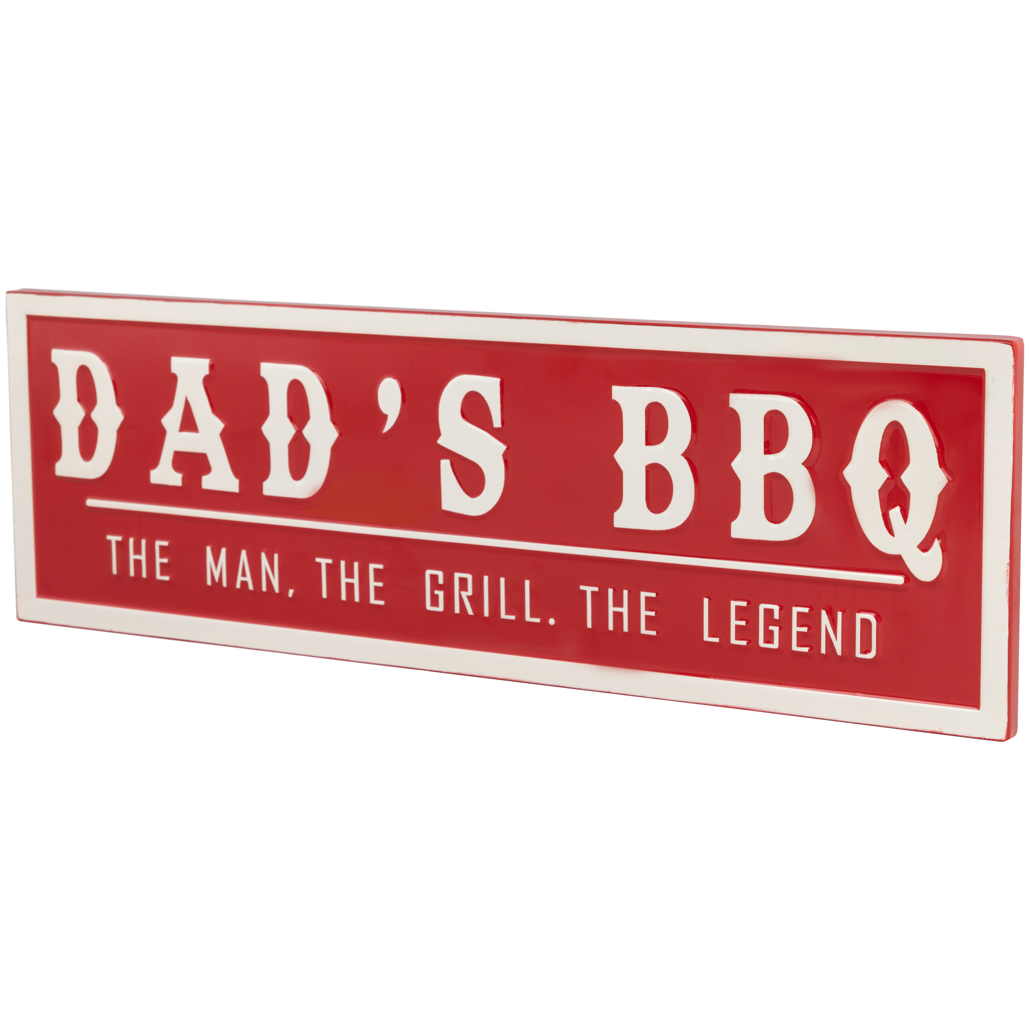 Dad's BBQ Metal Wall Sign - 23" - Red