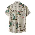 thumbnail image 4 of Hombres Casual Botones Playa Sin posicionamiento Estampado Turndown Camisa de manga corta Blusa Pompotops  oipoqjl49616, 4 of 9