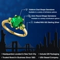 thumbnail image 2 of Gem Stone King 2.60 Ct Oval Green Nano Emerald Green Peridot 18K Yellow Gold Plated Silver Ring (Size 7), 2 of 6