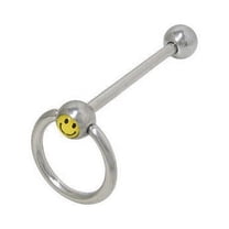 Door Knocker Smiley Face Barbell Tongue Ring