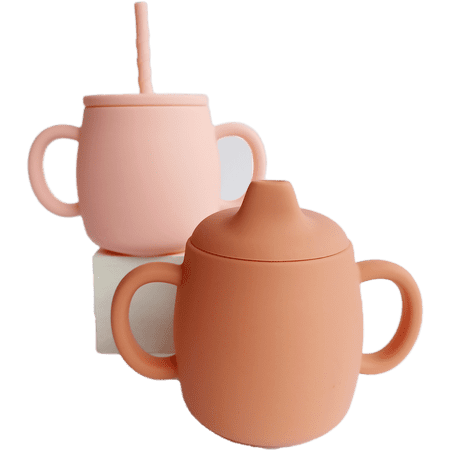 Lauka Inc. 2pk Spill Resistant Soft Spout Sippy Cup, BPA-Free, 4.5 oz, Female, 6 Months - 3 Years, Pink