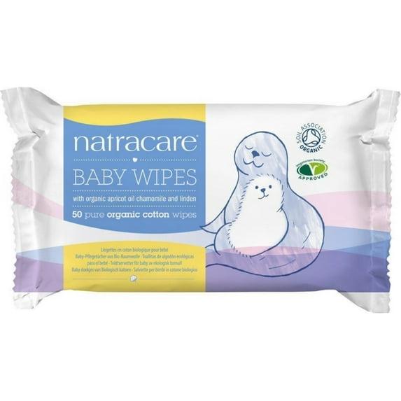 Natracare Organic Cotton Baby Wipes 50 ea (Pack of 4)
