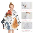 thumbnail image 6 of Multicolor Christmas Gnome Pattern Blanket Hoodies for Kids 6-13YR Oversize Wearable Blanket Hoodies for Boys Girls Teens, 6 of 7