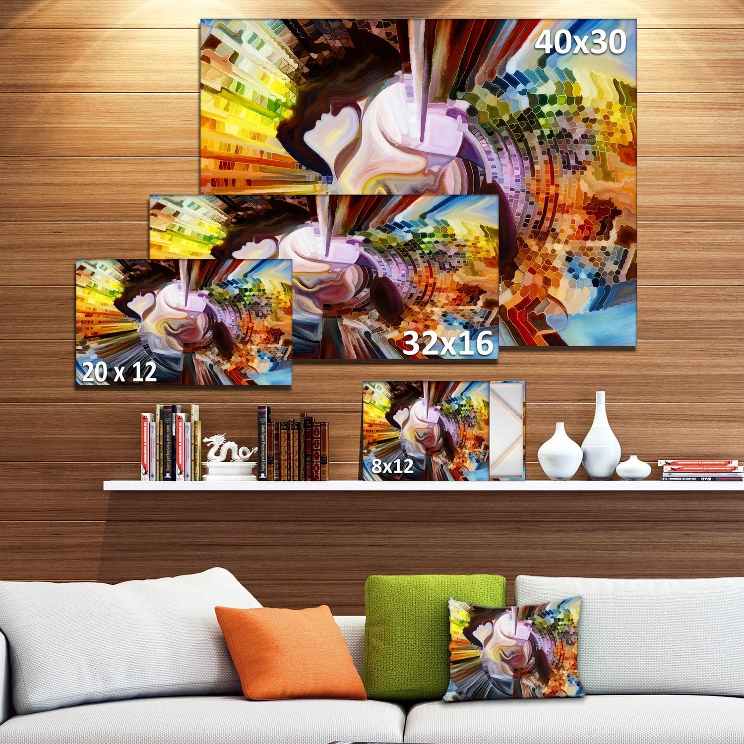 Tiger Design Art Layers of Inner Paint Canvas Print