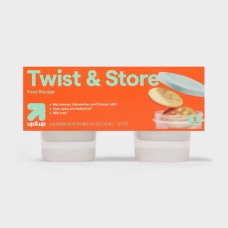 Twist & Store Round Food Storage Containers - 4 fl oz/6ct
