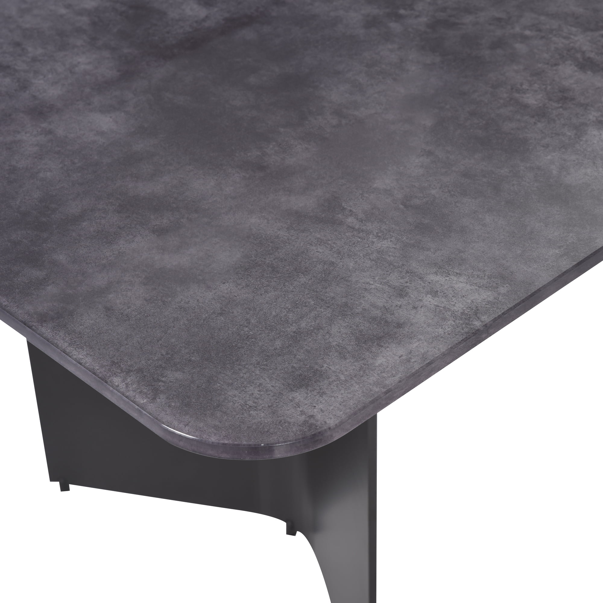 Zoey Modern Contemporary 79 in. Rectangular Dining Table with Gray Tempered Glass Table Top - Seats up to 6